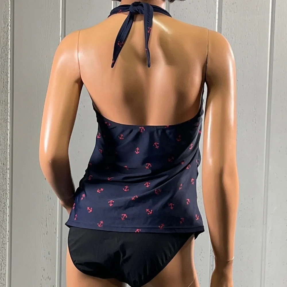 **Old Navy Women’s Navy Blue & Red Anchor Tankini Sz SP